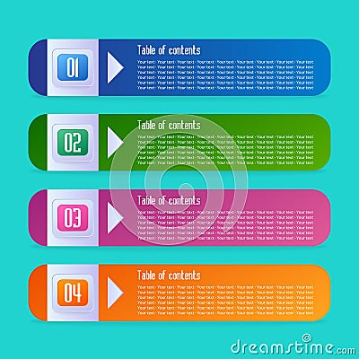 Numbered planes in different colors for your text Vector Illustration